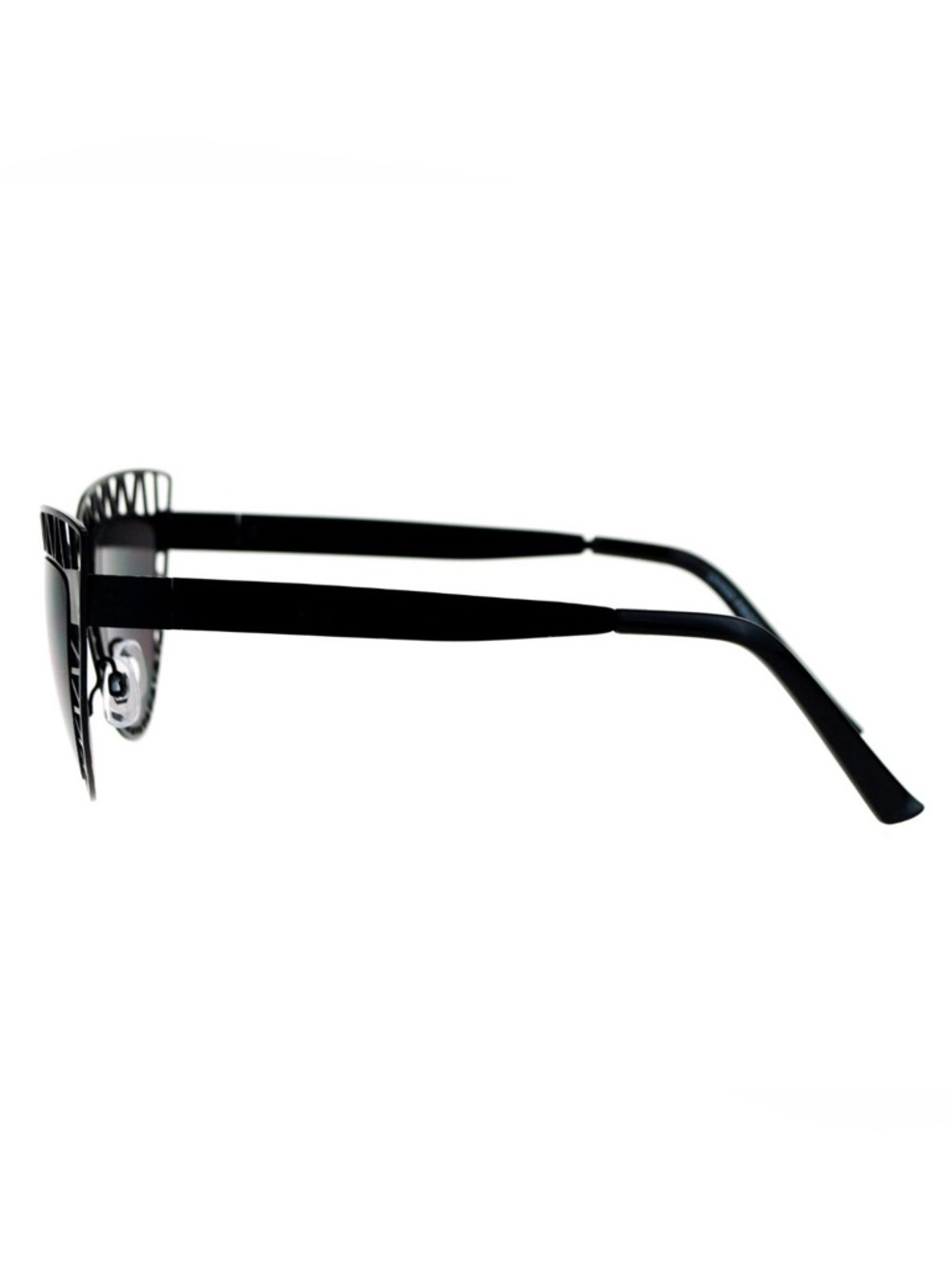 Black Cutout Cat Eye Sunglasses - Women's Fashion Accessory - Picture 5 of 5